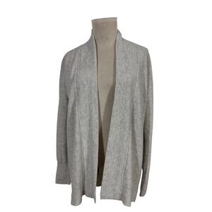 GAP Women's Light Heather Gray Knit Cardigan Sweater Duster Size S Wool Blend